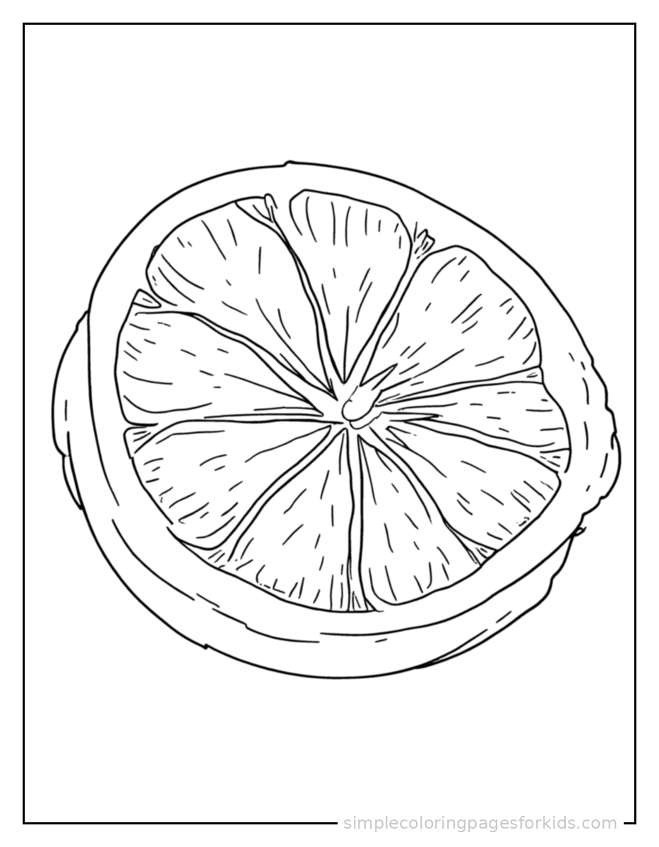 Printable fruits coloring page for kids
