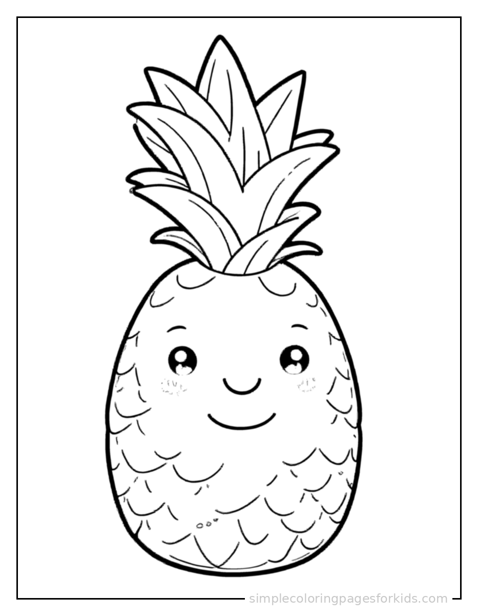 Printable fruits coloring page for kids