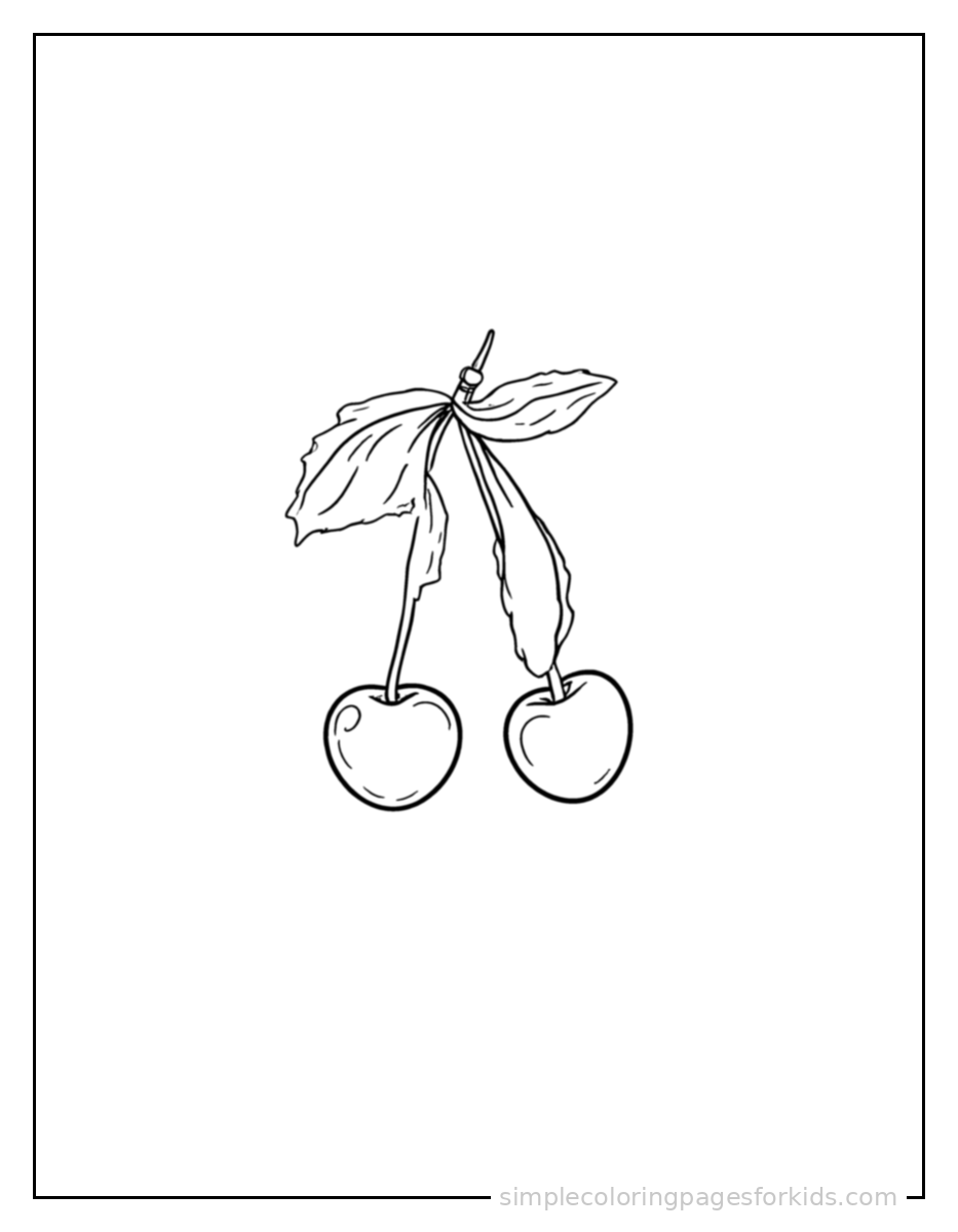 Printable fruits coloring page for kids