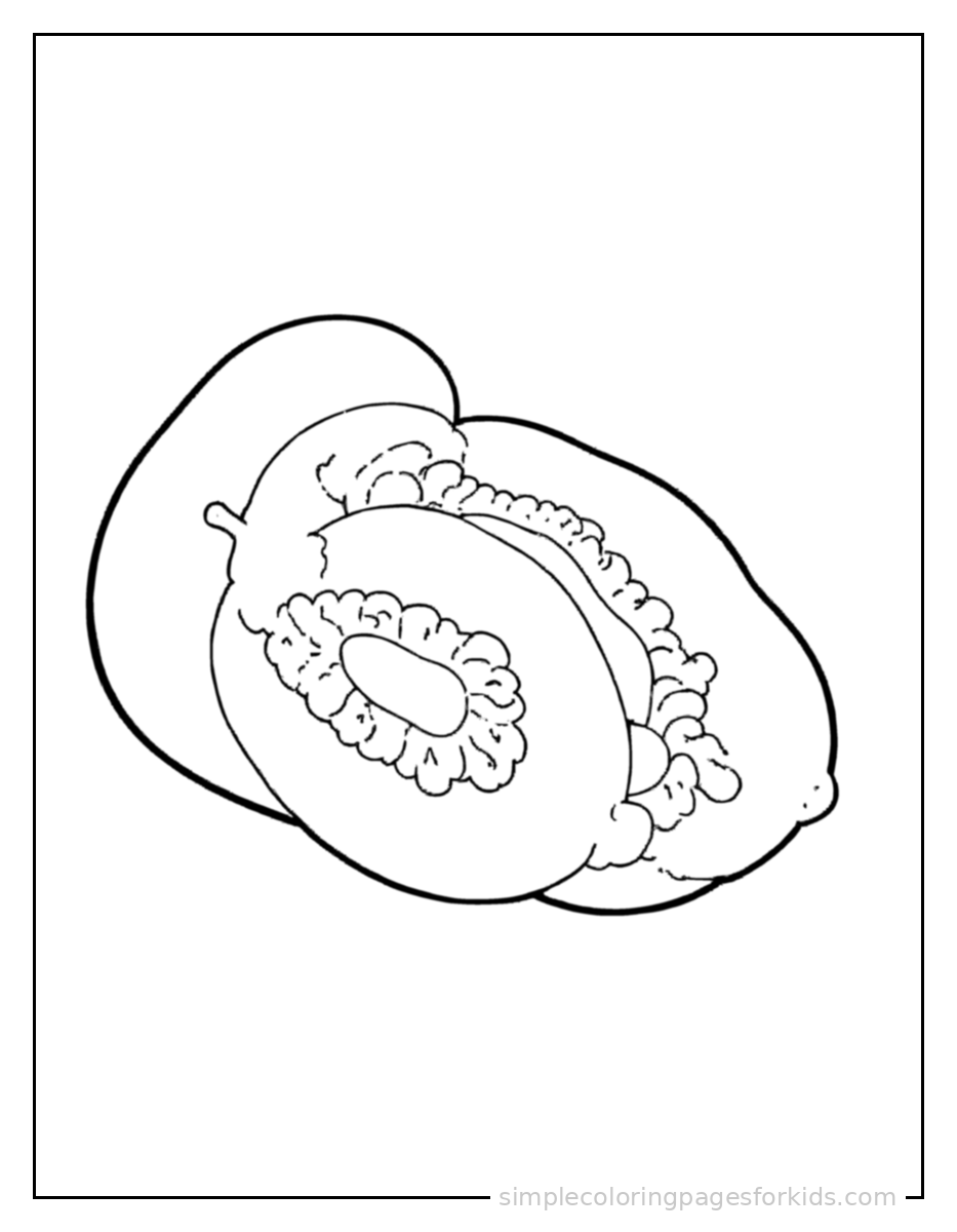 Printable fruits coloring page for kids