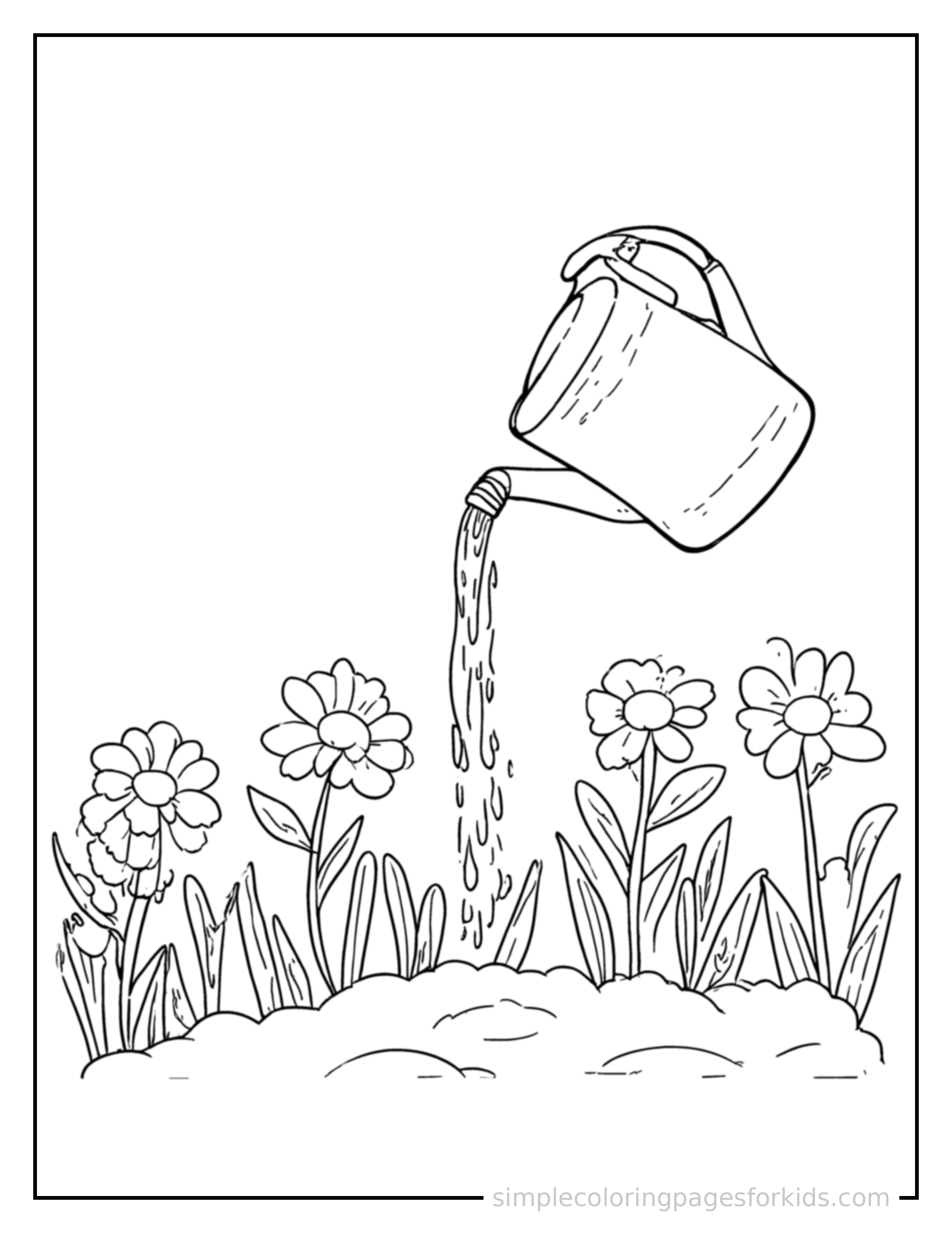 Printable garden coloring page for kids