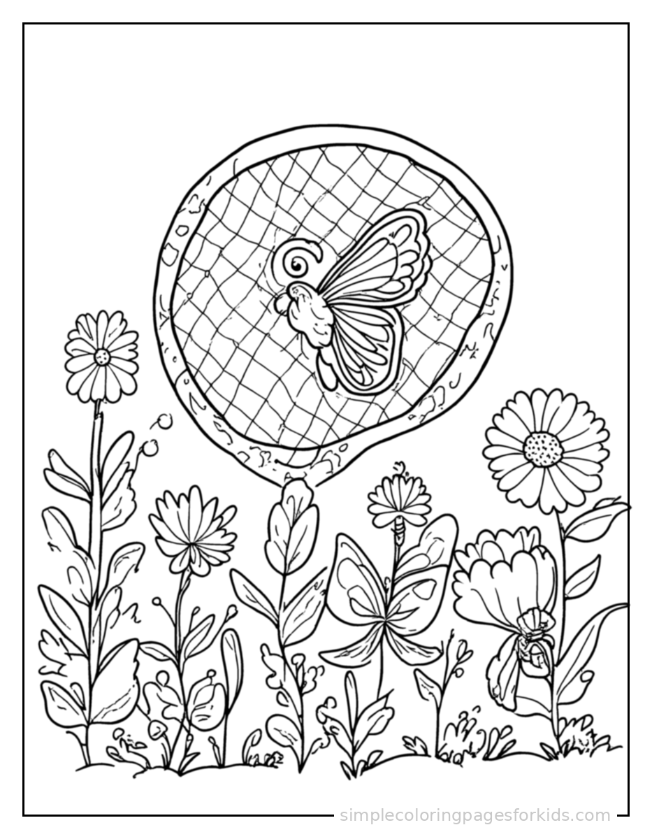 Printable garden coloring page for kids