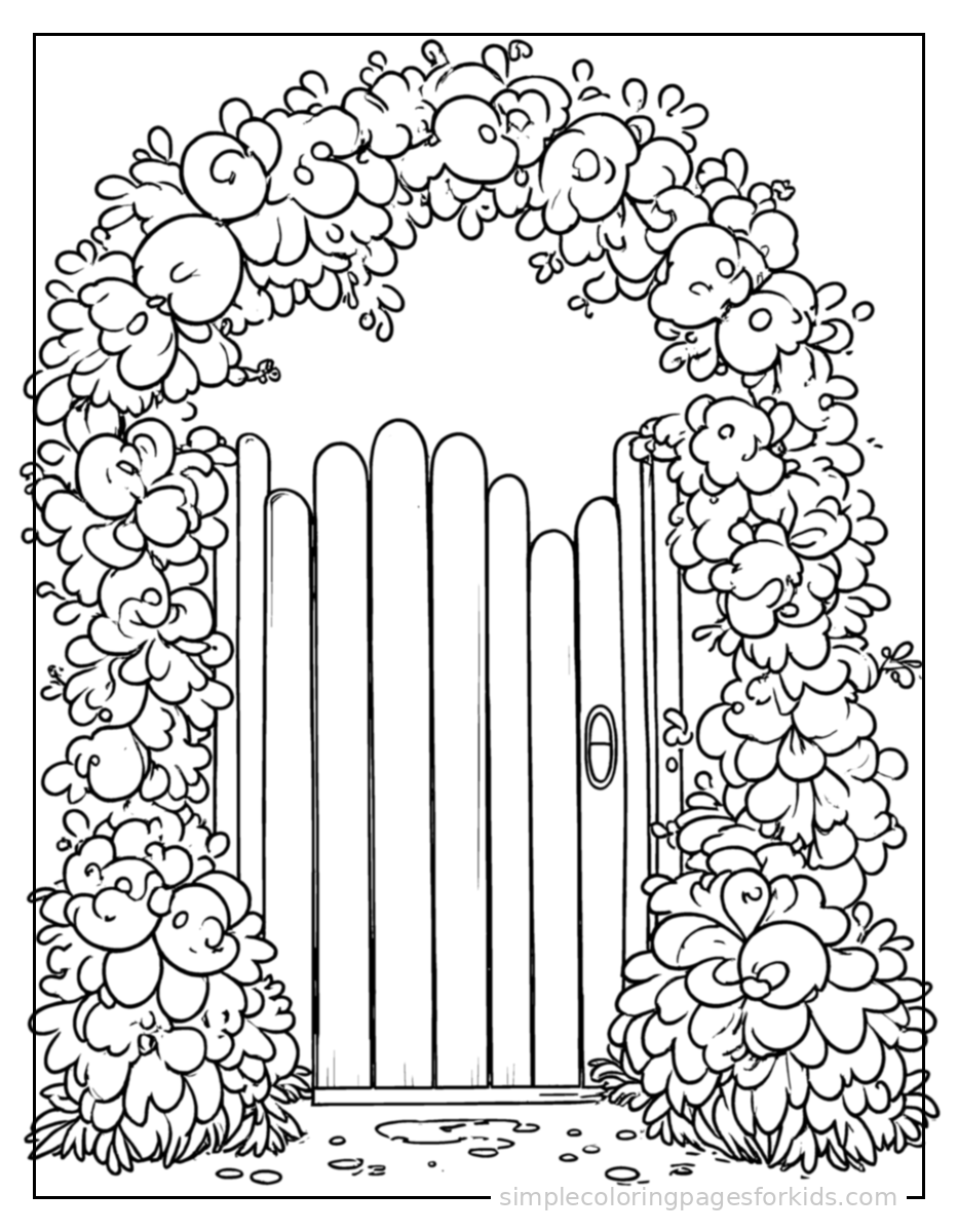 Printable garden coloring page for kids