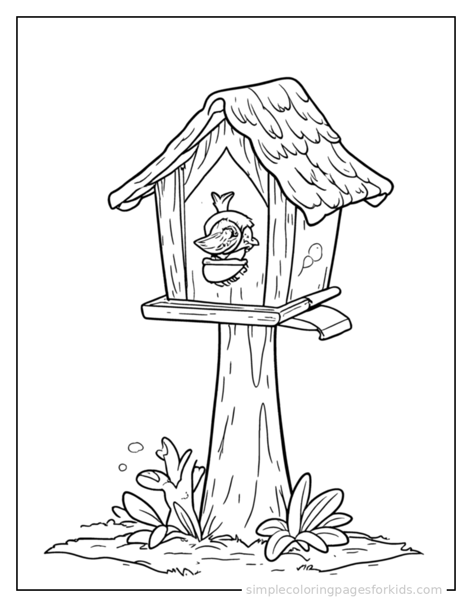 Printable garden coloring page for kids