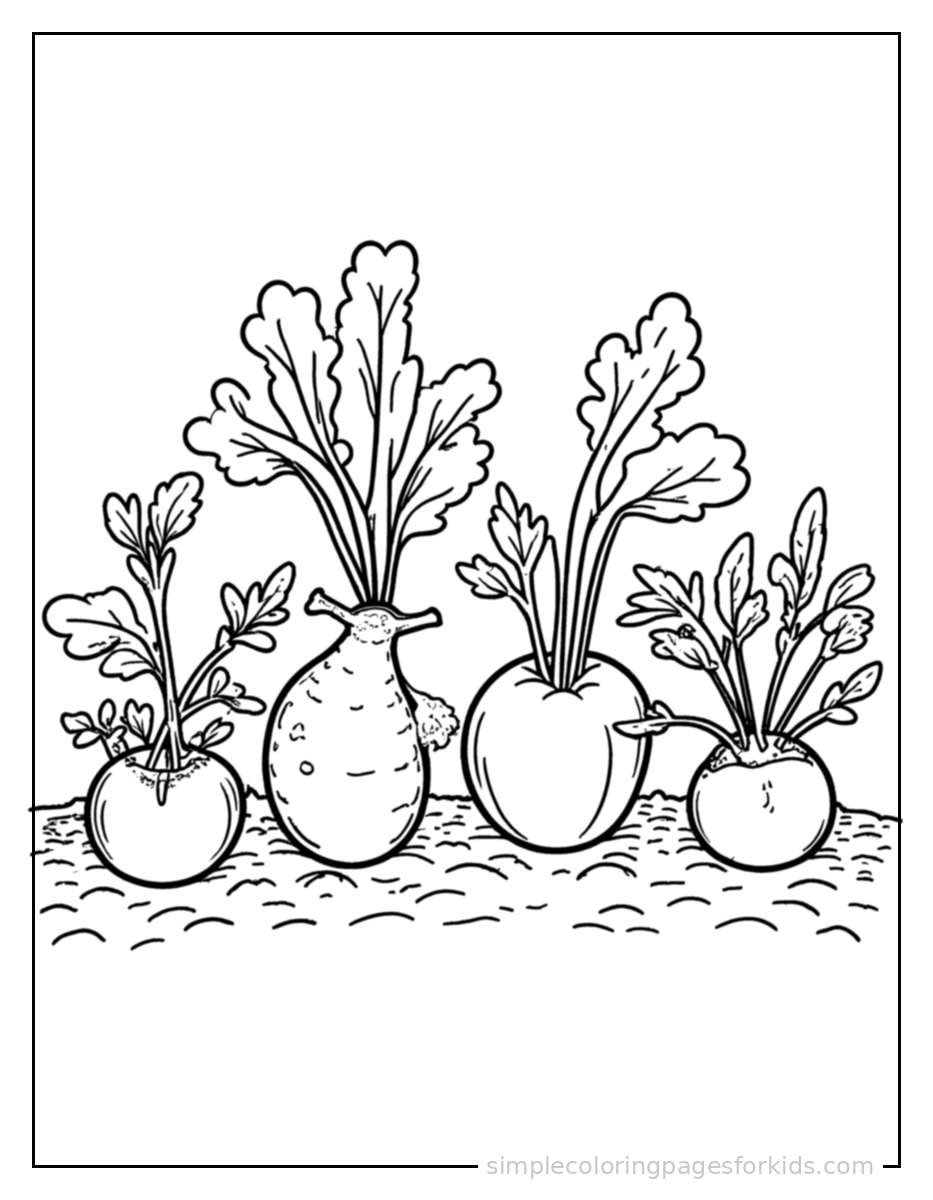 Printable garden coloring page for kids