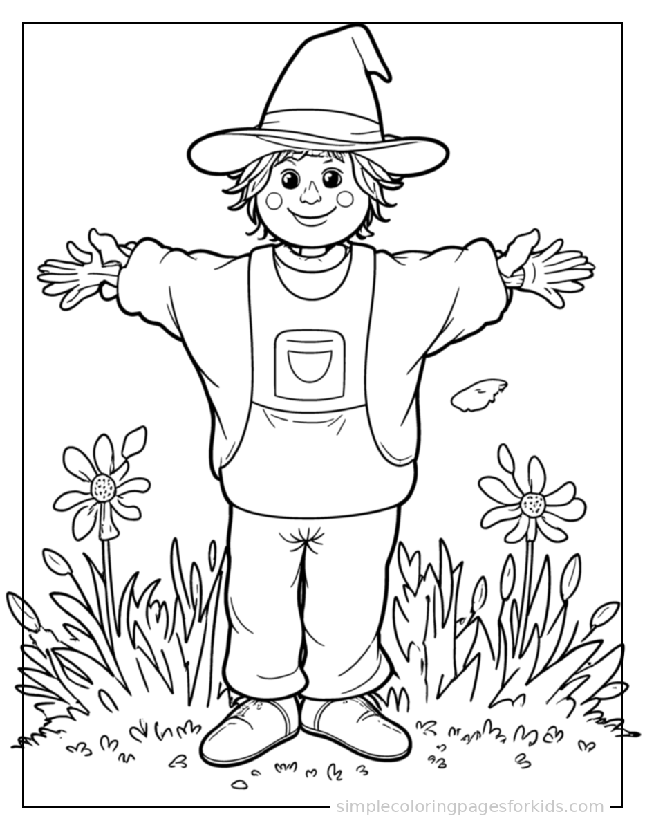 Printable garden coloring page for kids