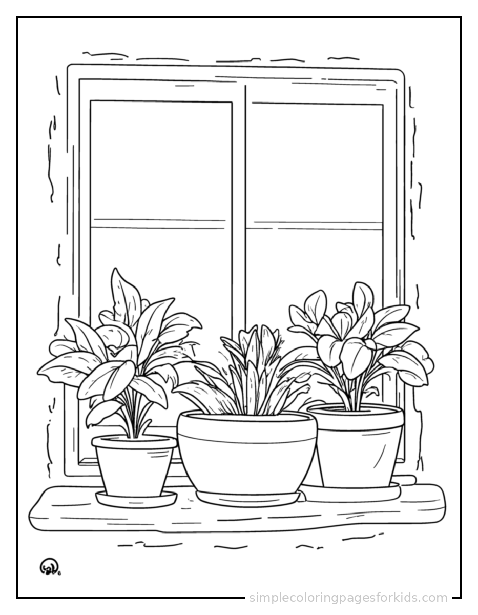 Printable garden coloring page for kids