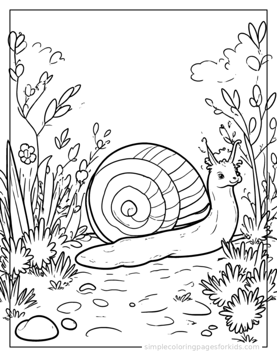 Printable garden coloring page for kids
