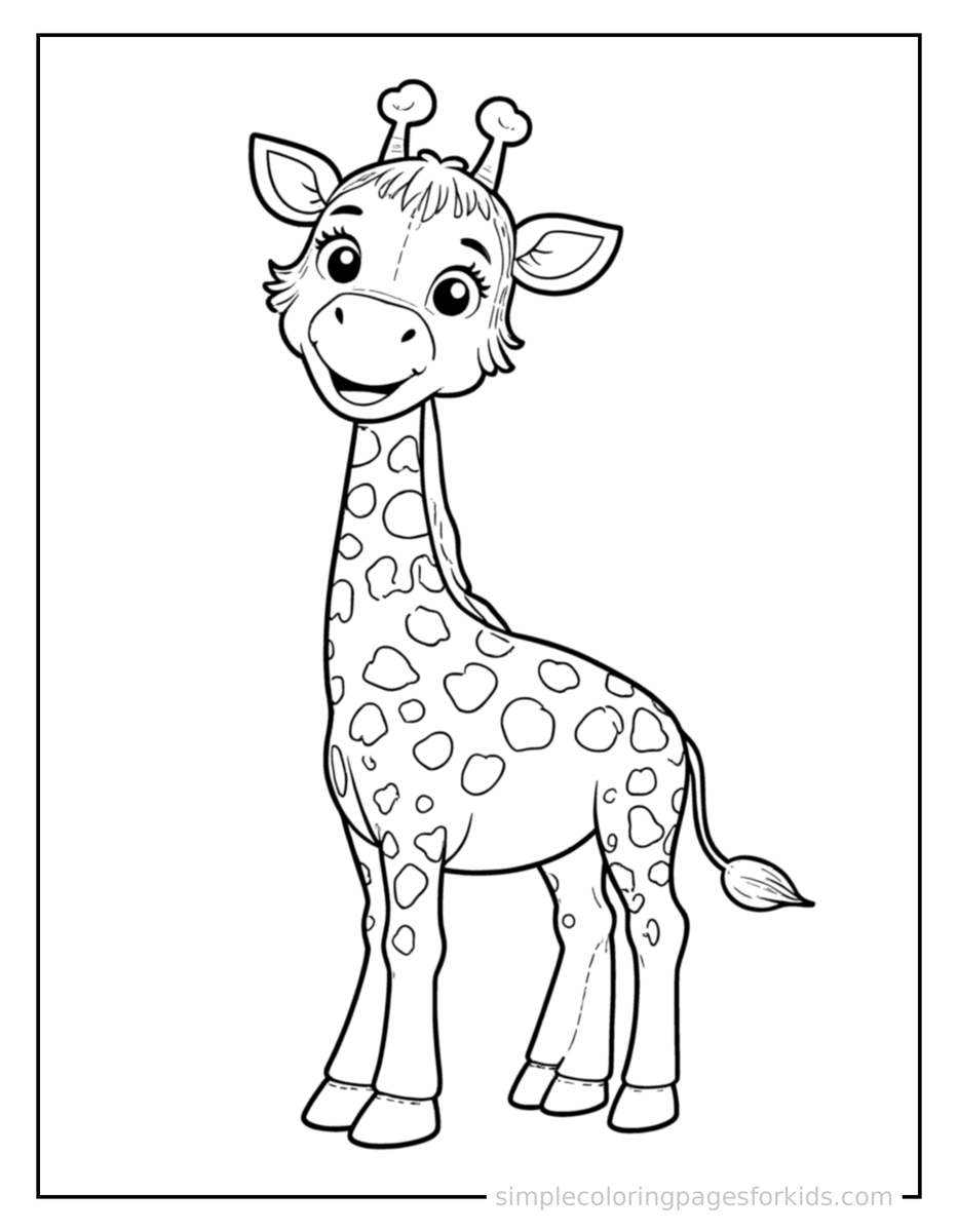 Proud Giraffe Coloring Page