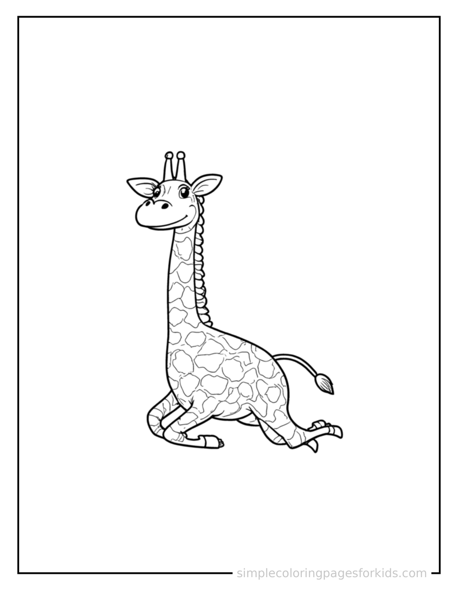 Running Giraffe Coloring Page