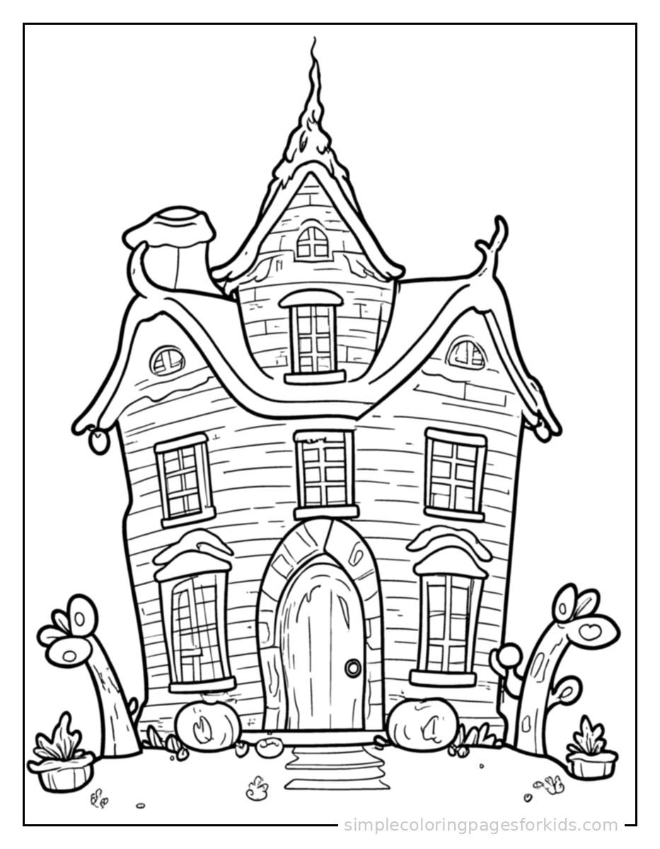 Printable halloween coloring page for kids