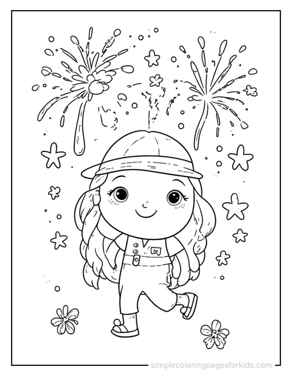 Fourth Of July Fireworks Celebration Coloring Pages