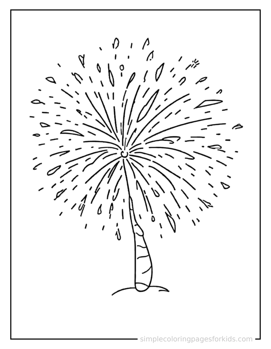 Sparkling Fourth Of July Fireworks Celebration Coloring Page