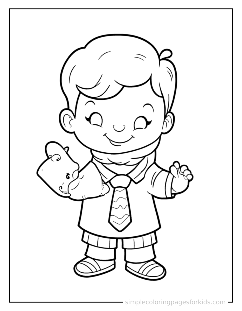 Father’S Day Necktie And A Card Coloring Pages