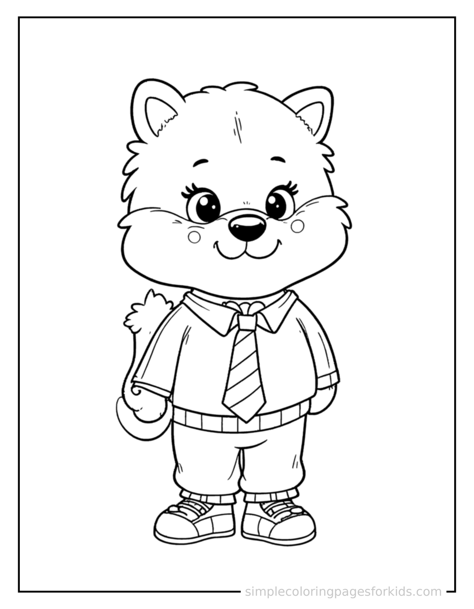 Coloring Scene 4 Father’S Day Necktie And A Card Coloring Page