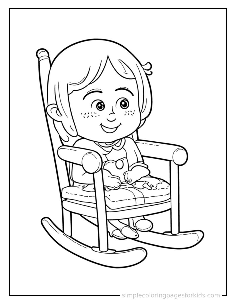 Grandparents Day Rocking Chair And Cookies Coloring Pages