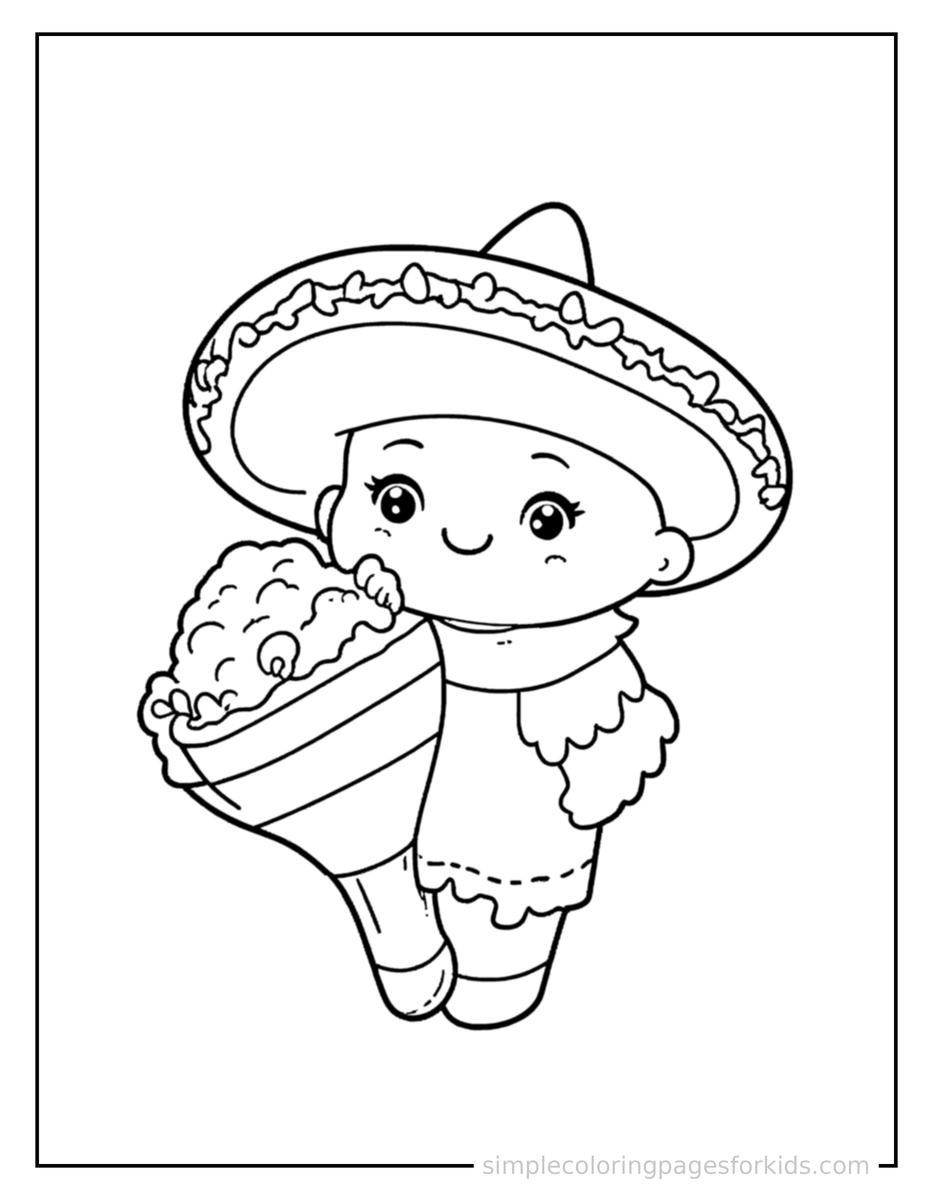 Cinco De Mayo Maracas And A Sombrero Coloring Pages