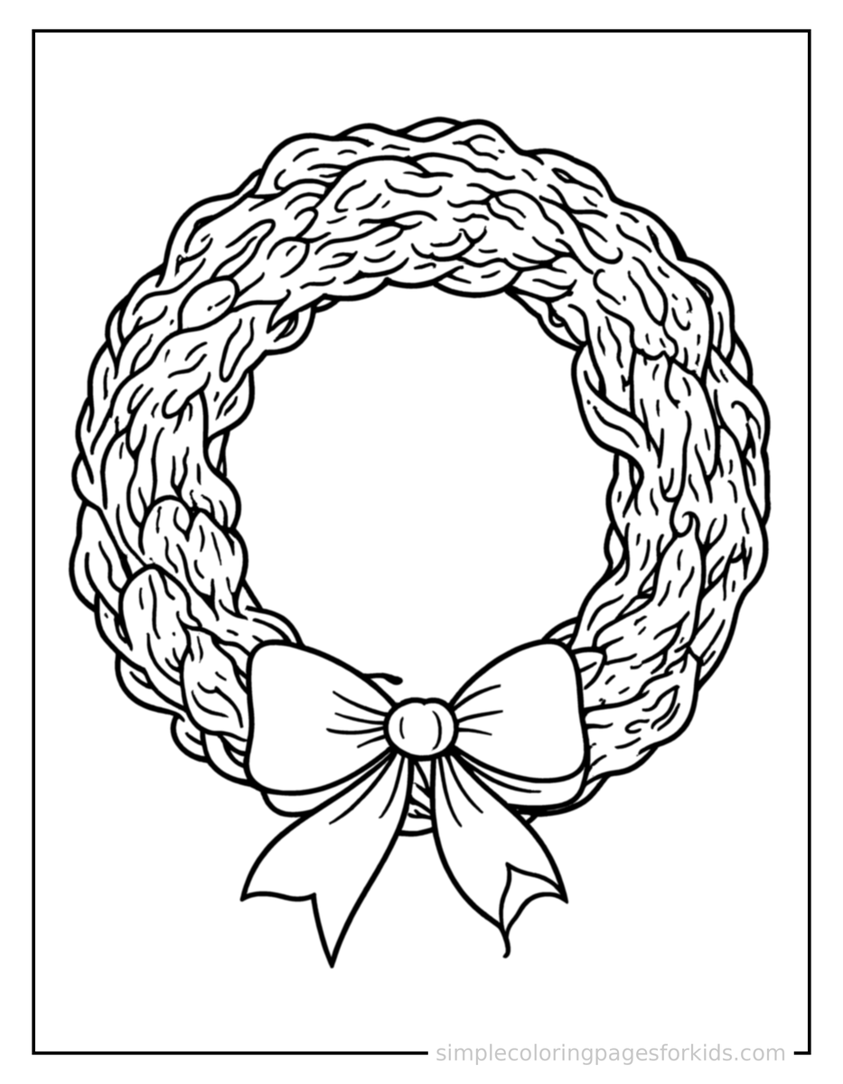 Coloring Scene 4 Memorial Day Wreath And Flag Coloring Page