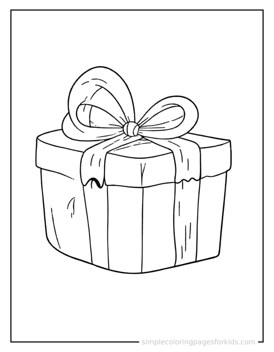 Boxing Day Gift Box With A Bow Coloring Pages