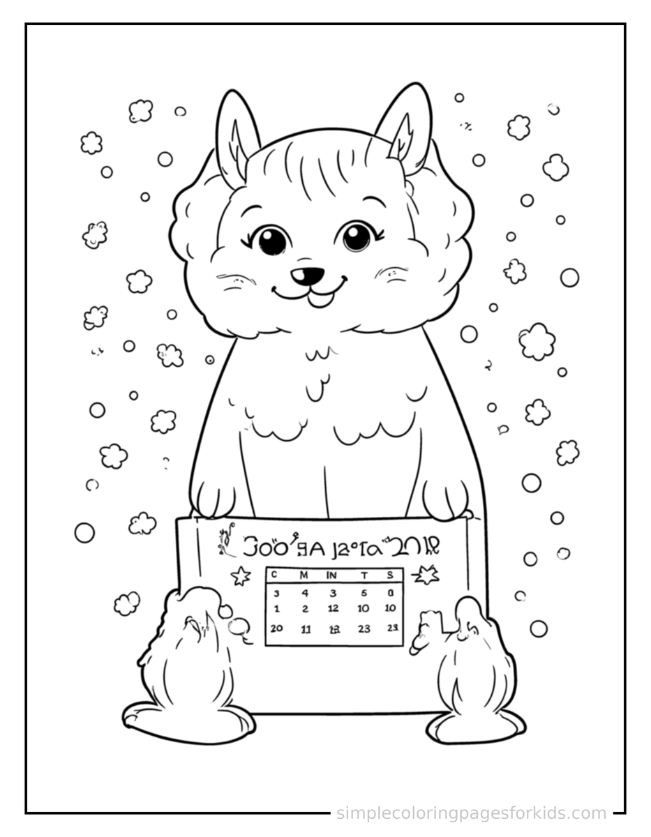 New Year’S Day Calendar Page Turning Coloring Pages