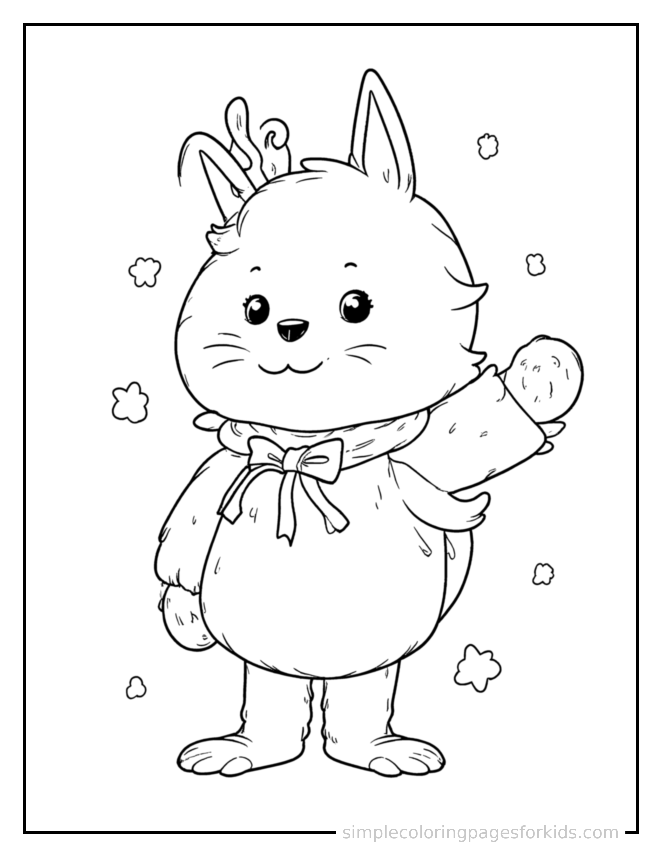 Free printable new year's day calendar page turning coloring page featuring a cute New Year's Day calendar page turning, decorated with a simple bow or ribbon for a festive touch.