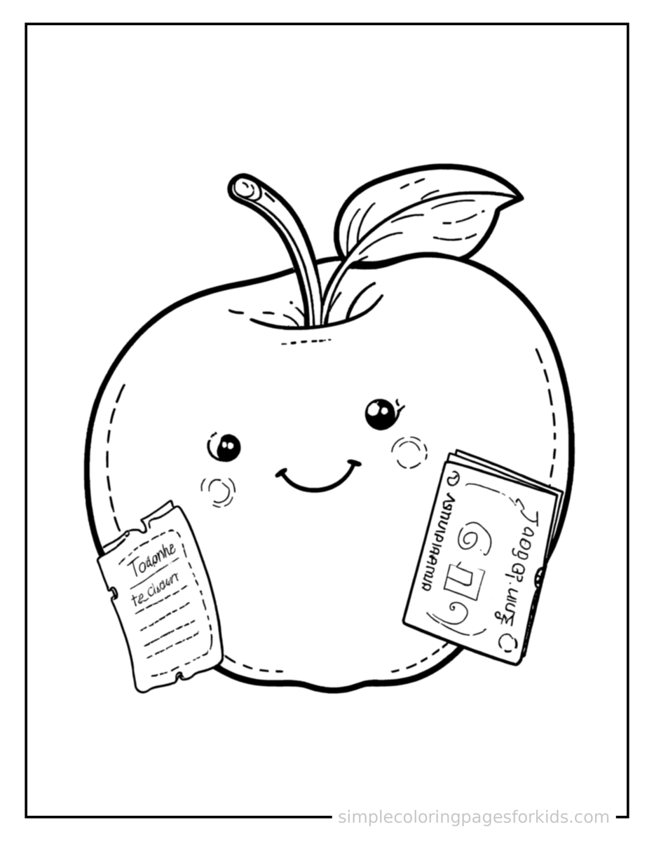 Teacher Appreciation Day Apple And A Card Coloring Pages