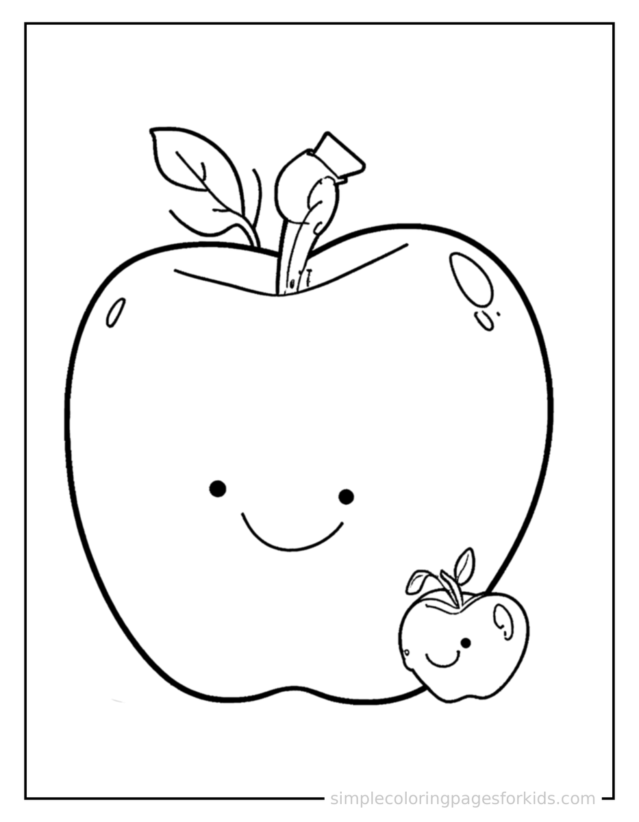 Coloring Scene 3 Teacher Appreciation Day Apple And A Card Coloring Page
