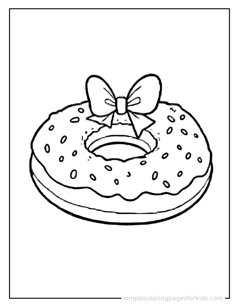Coloring Scene 4 National Donut Day Frosted Donut With Sprinkles Coloring Page