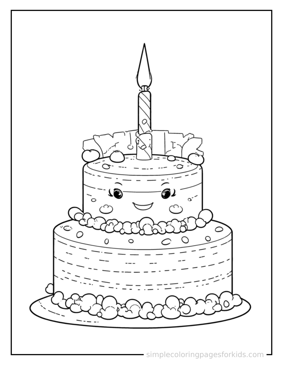Retirement Party Cake And A Card Coloring Pages