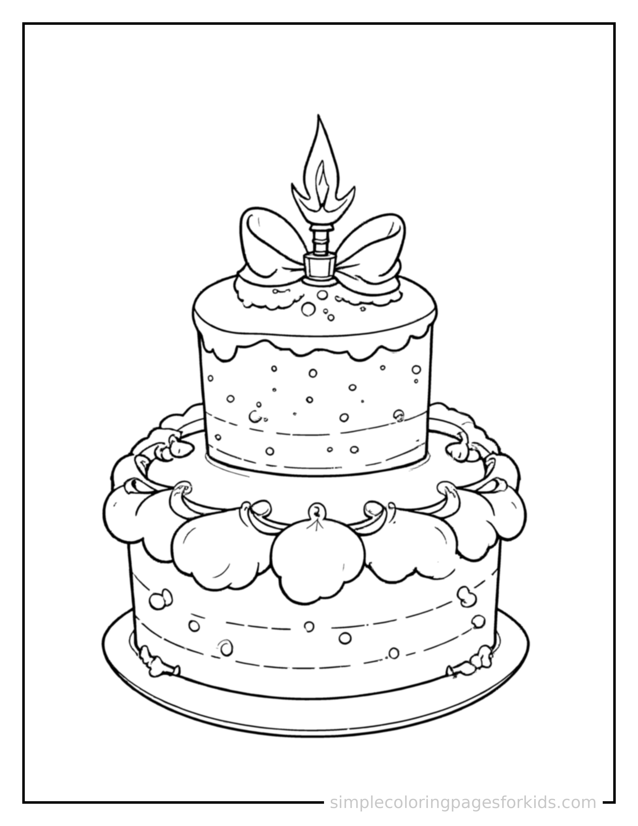 Free printable retirement party cake and a card coloring page featuring a cute Retirement Party cake and a card, decorated with a simple bow or ribbon for a festive touch.