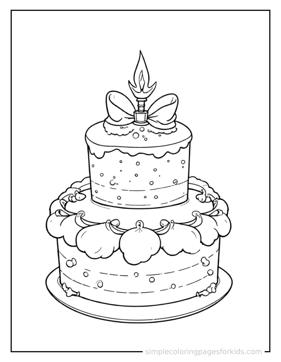 Coloring Scene 4 Retirement Party Cake And A Card Coloring Page