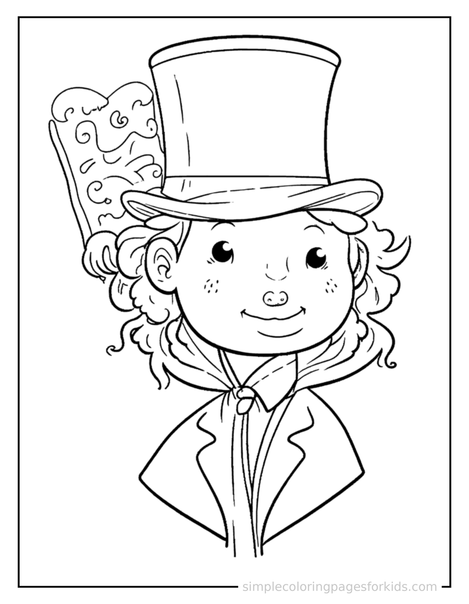 Presidents Day Flag And A Top Hat Coloring Pages