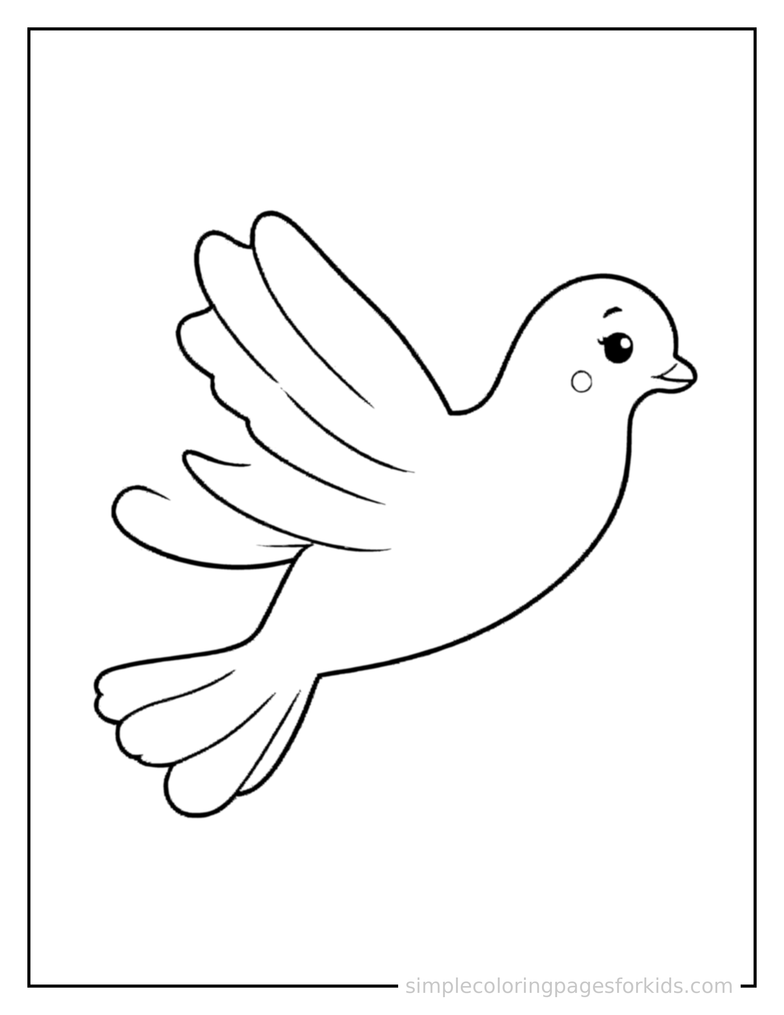 Free printable martin luther king jr. day dove and a heart coloring page featuring a cute Martin Luther King Jr. Day dove and a heart, shown as a simple central illustration with a cute smiling face.
