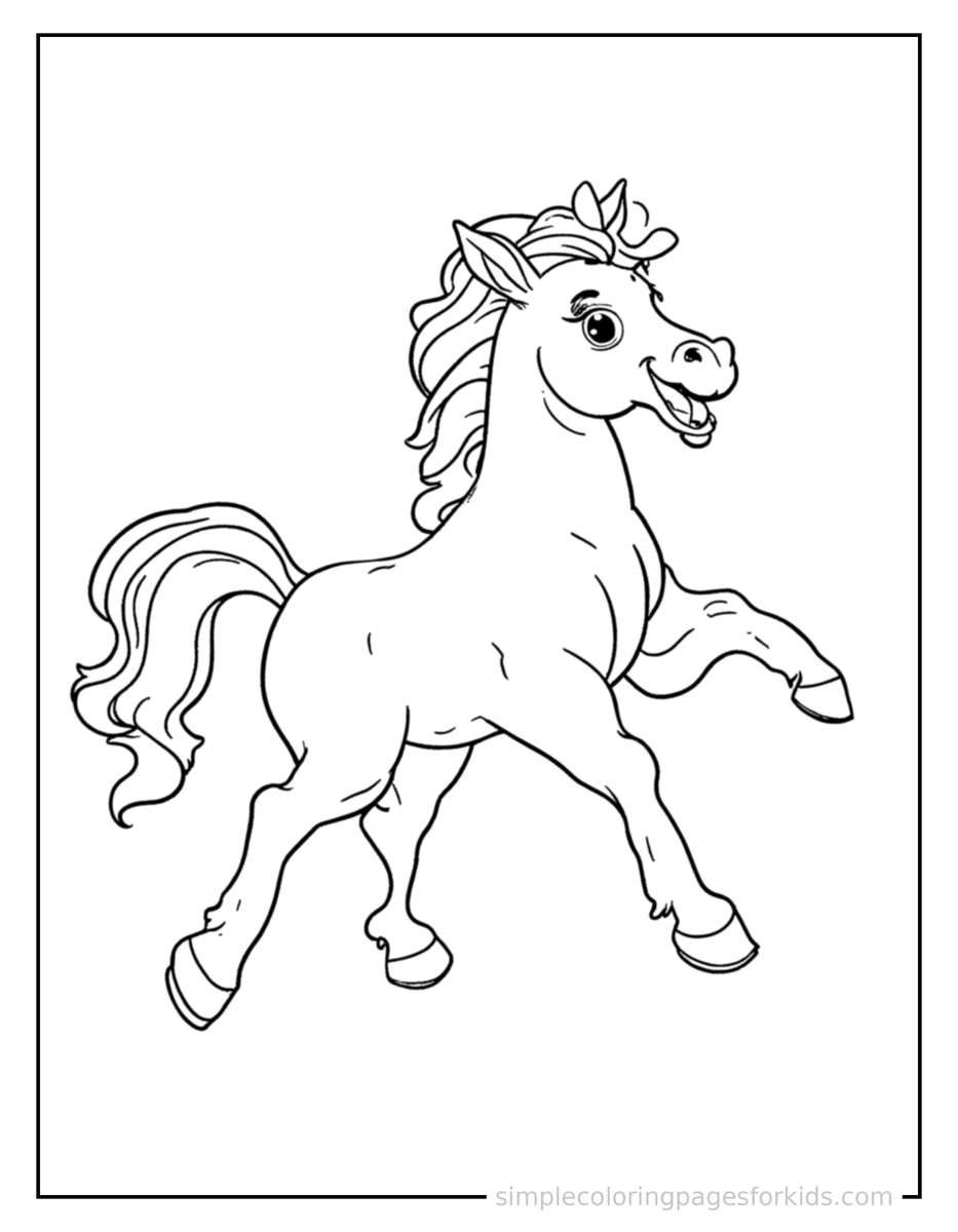 Running Horse Coloring Page