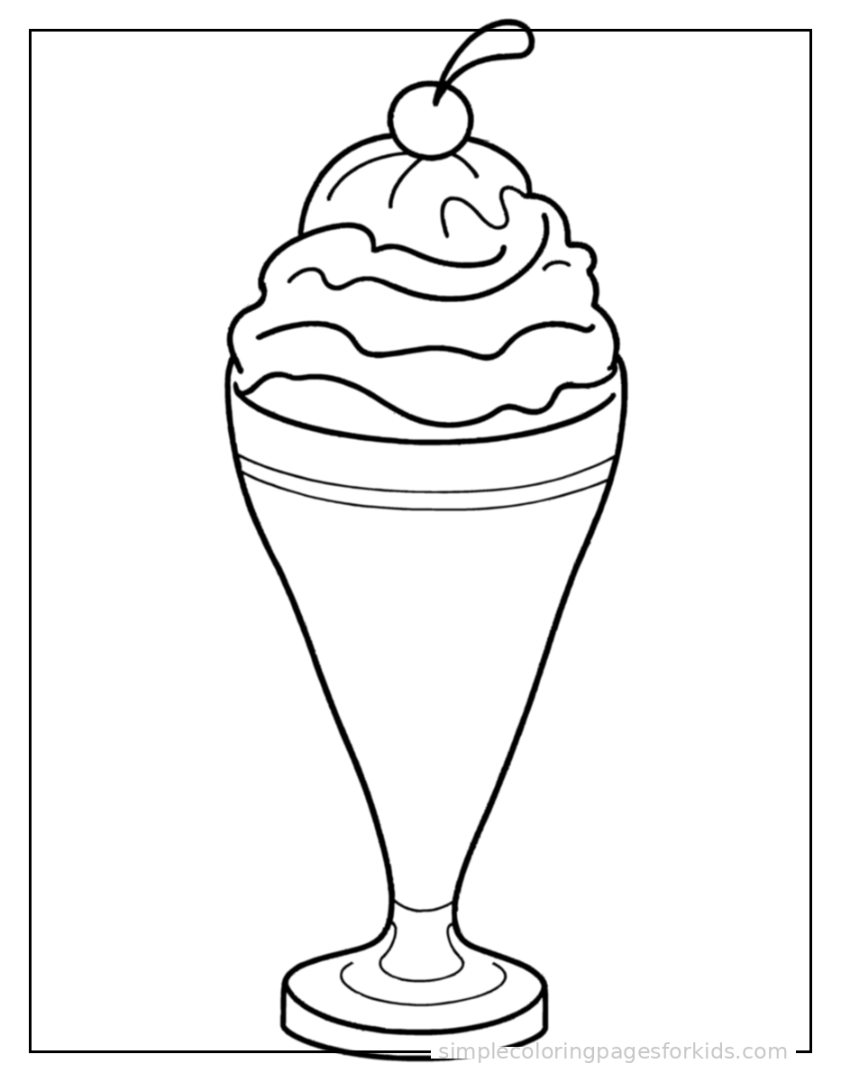 Printable ice cream coloring page for kids