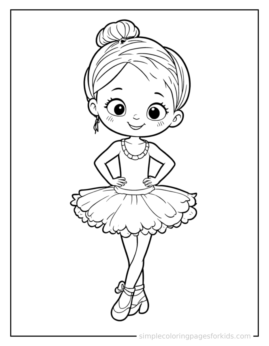 Proud Ballet Dancer In A Tutu Coloring Page