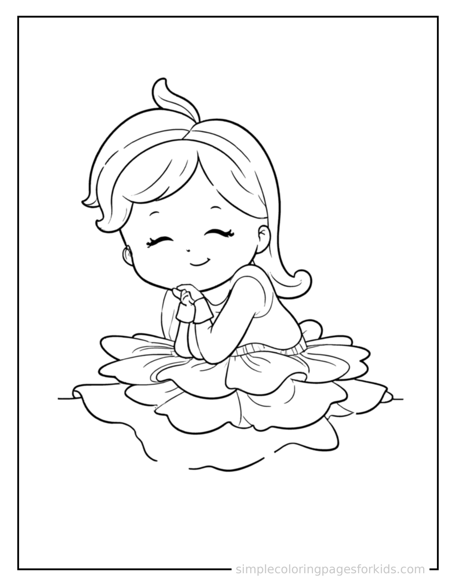 Sleepy Ballet Dancer In A Tutu Coloring Page