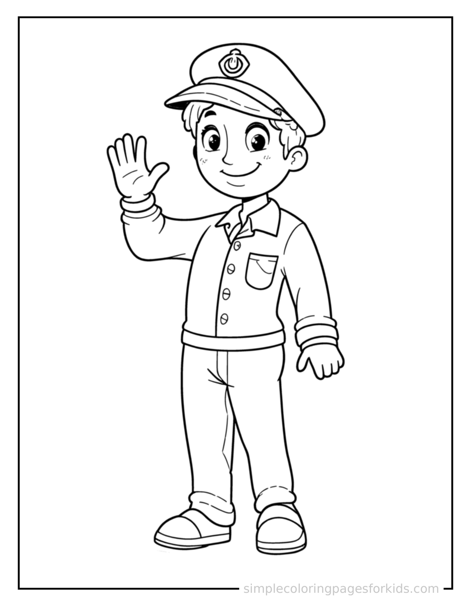 Airplane Pilot Wearing A Captain’S Hat Coloring Pages