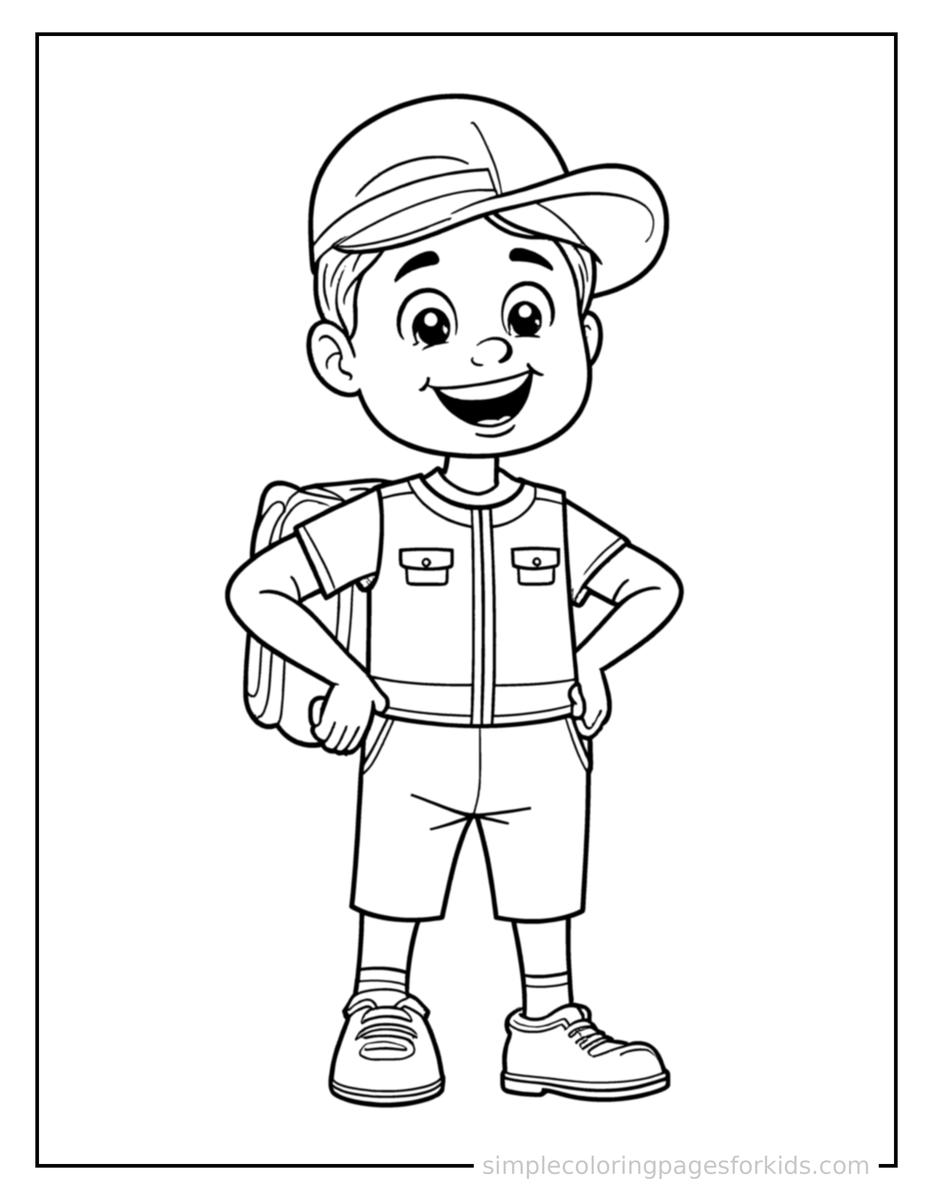 Proud Mail Carrier Holding A Mailbag Coloring Page