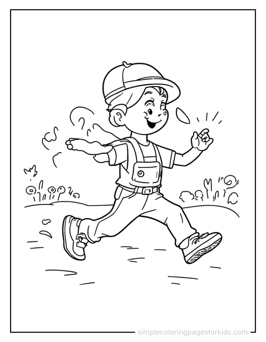Running Zookeeper Feeding A Friendly Animal Coloring Page
