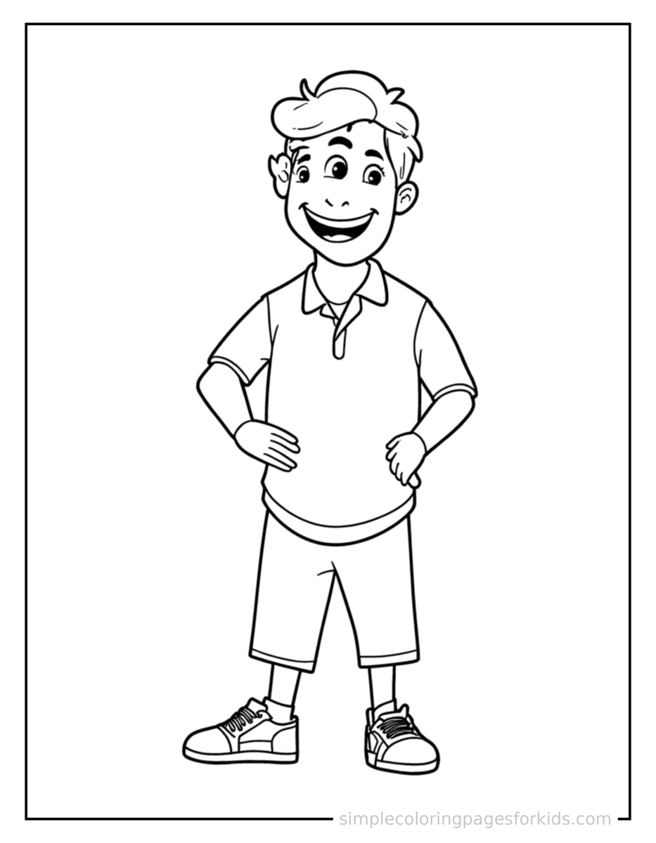 Proud Sports Coach Holding A Whistle Coloring Page