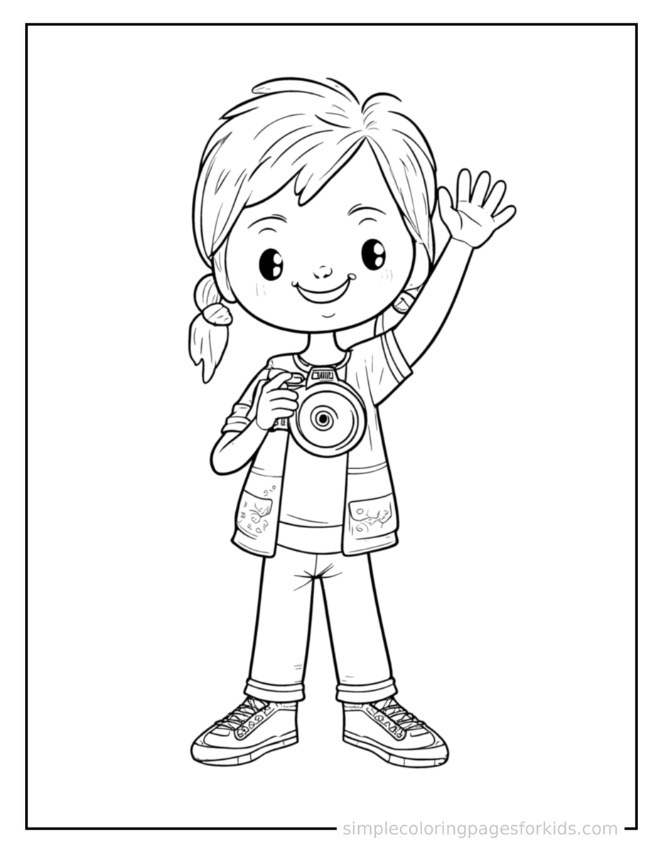 Photographer Holding A Camera Coloring Pages