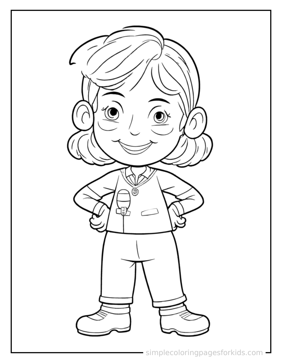 Proud News Reporter Holding A Microphone Coloring Page