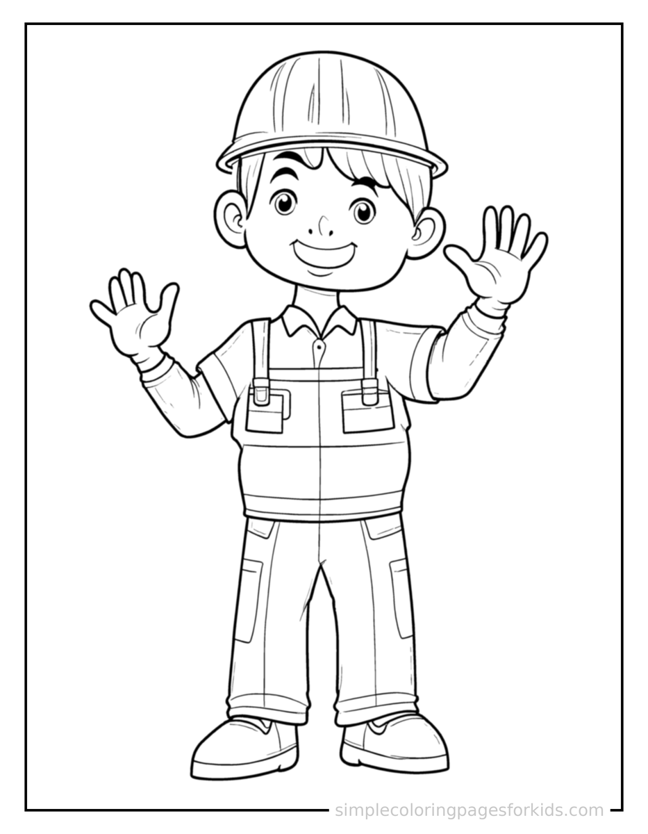 Architect Holding A Building Model Coloring Pages