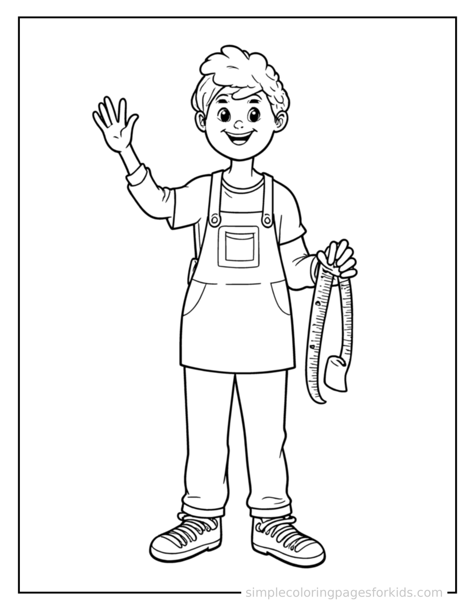 Tailor Holding A Measuring Tape Coloring Pages
