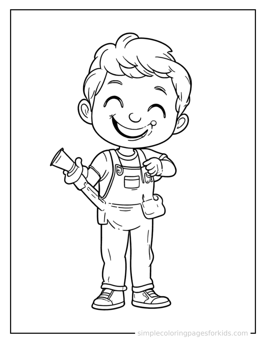 Gardener Holding A Watering Can Coloring Pages