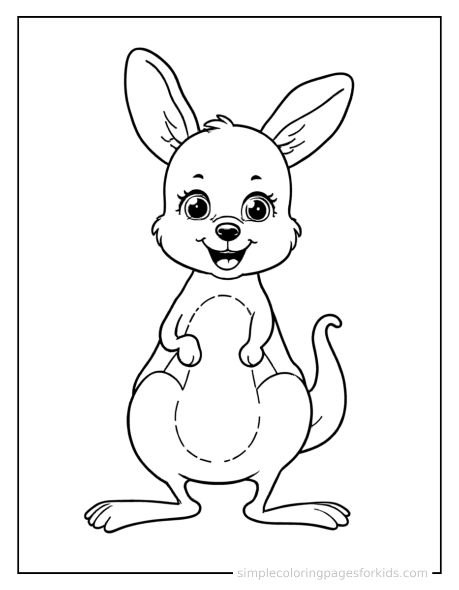 Proud Kangaroo Coloring Page