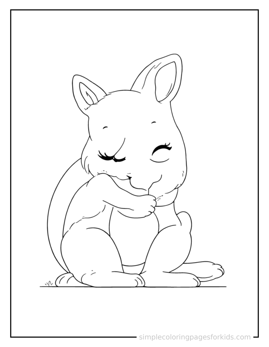 Sleepy Kangaroo Coloring Page