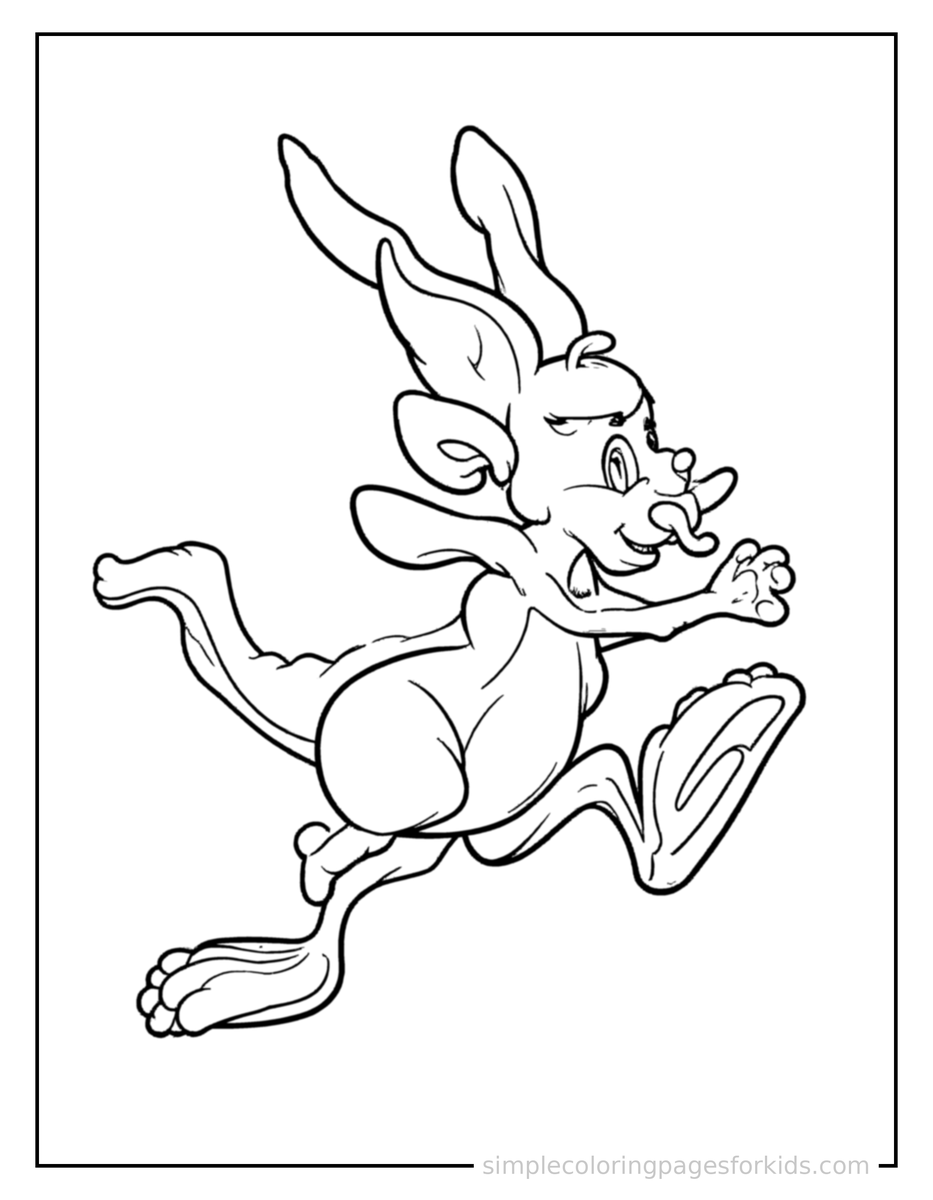 Running Kangaroo Coloring Page