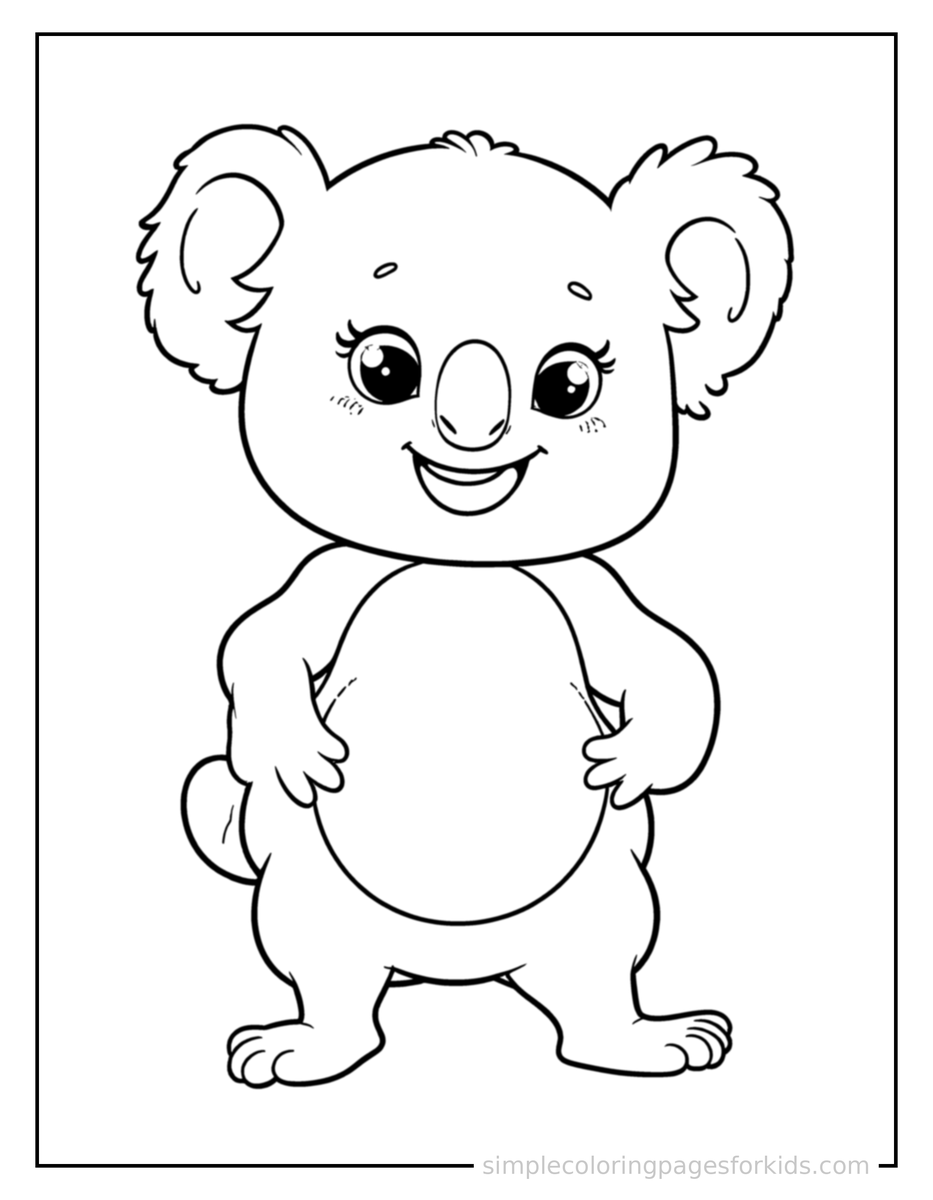 Proud Koala Coloring Page